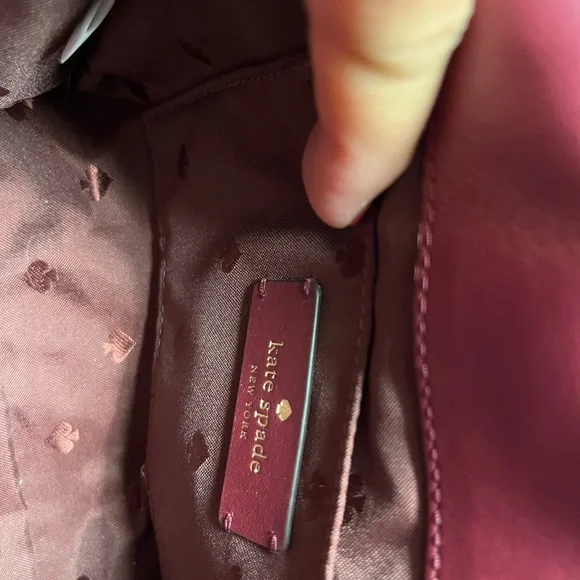 NWOT Kate Spade Burgundy medium Quilted Shoulder Bag - Picture 7 of 13